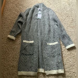 Chevron cardigan duster